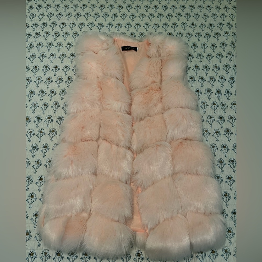 Wenxi faux fur coat vest (can double as a dress)